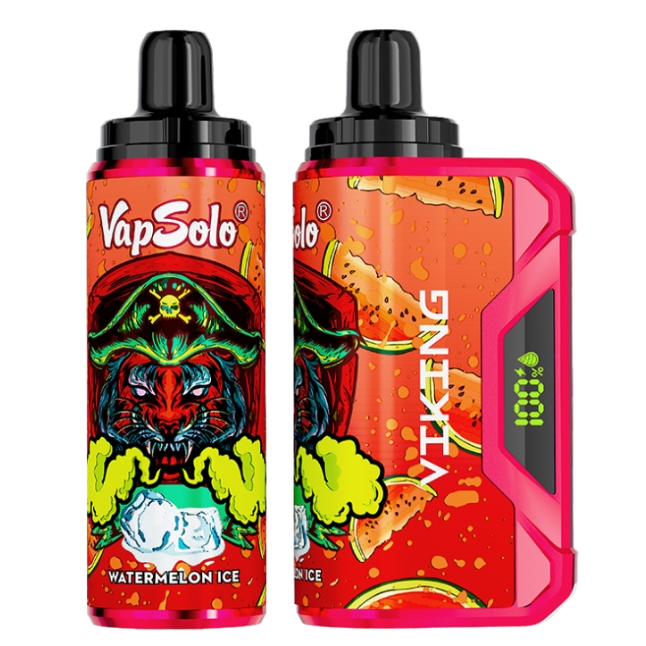 VapSolo VIKING 12000 Puffar Engångsvape - Vattenmelon Is: En Frisk och Stilren Upplevelse