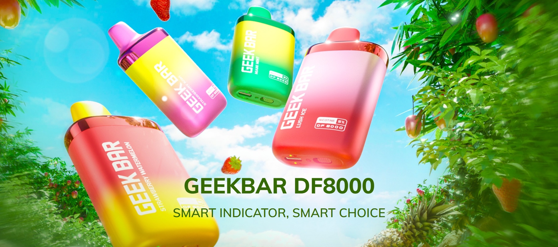 Geek Bar DF8000 Engångsvape – Ananas Kokos Is: Tropisk Fräschör i Varje Inandning