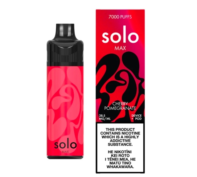 Upptäck Solo MAX Pod Kit 7000 Puffs Vape - Körsbär Granatäpple: En Smakrevolution för Vapingentusiaster
